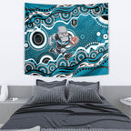 Port Adelaide Power Tapestry Aboriginal Dot Pattern - Football Mascot Heritage Pride