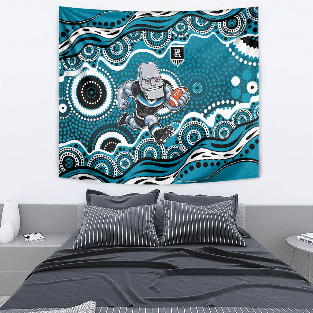 Port Adelaide Power Tapestry Aboriginal Dot Pattern - Football Mascot Heritage Pride