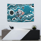 Port Adelaide Power Tapestry Aboriginal Dot Pattern - Football Mascot Heritage Pride