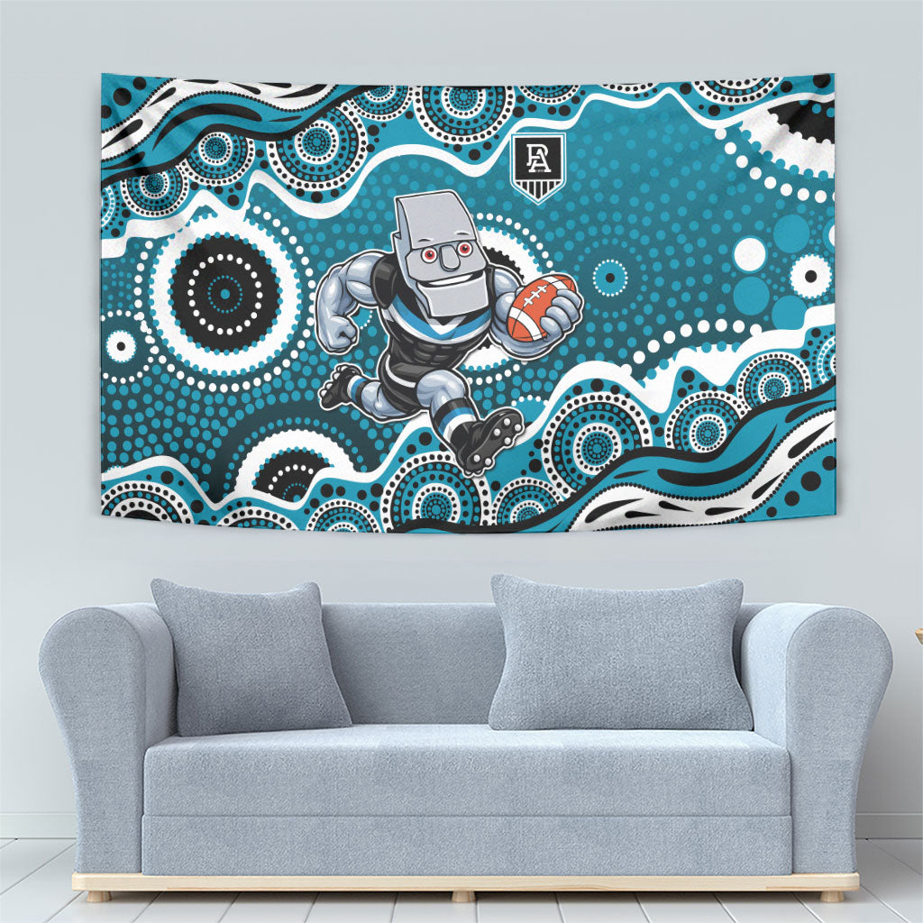 Port Adelaide Power Tapestry Aboriginal Dot Pattern - Football Mascot Heritage Pride