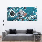 Port Adelaide Power Tapestry Aboriginal Dot Pattern - Football Mascot Heritage Pride