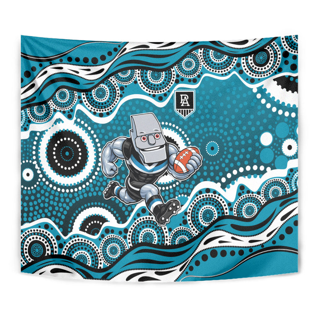 Port Adelaide Power Tapestry Aboriginal Dot Pattern - Football Mascot Heritage Pride
