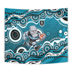 Port Adelaide Power Tapestry Aboriginal Dot Pattern - Football Mascot Heritage Pride