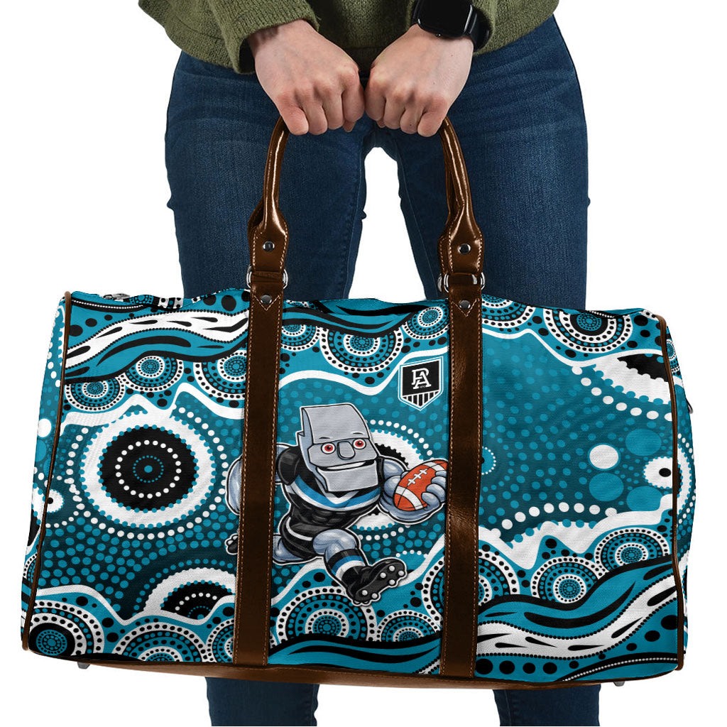 Port Adelaide Power Travel Bag Aboriginal Dot Pattern - Football Mascot Heritage Pride