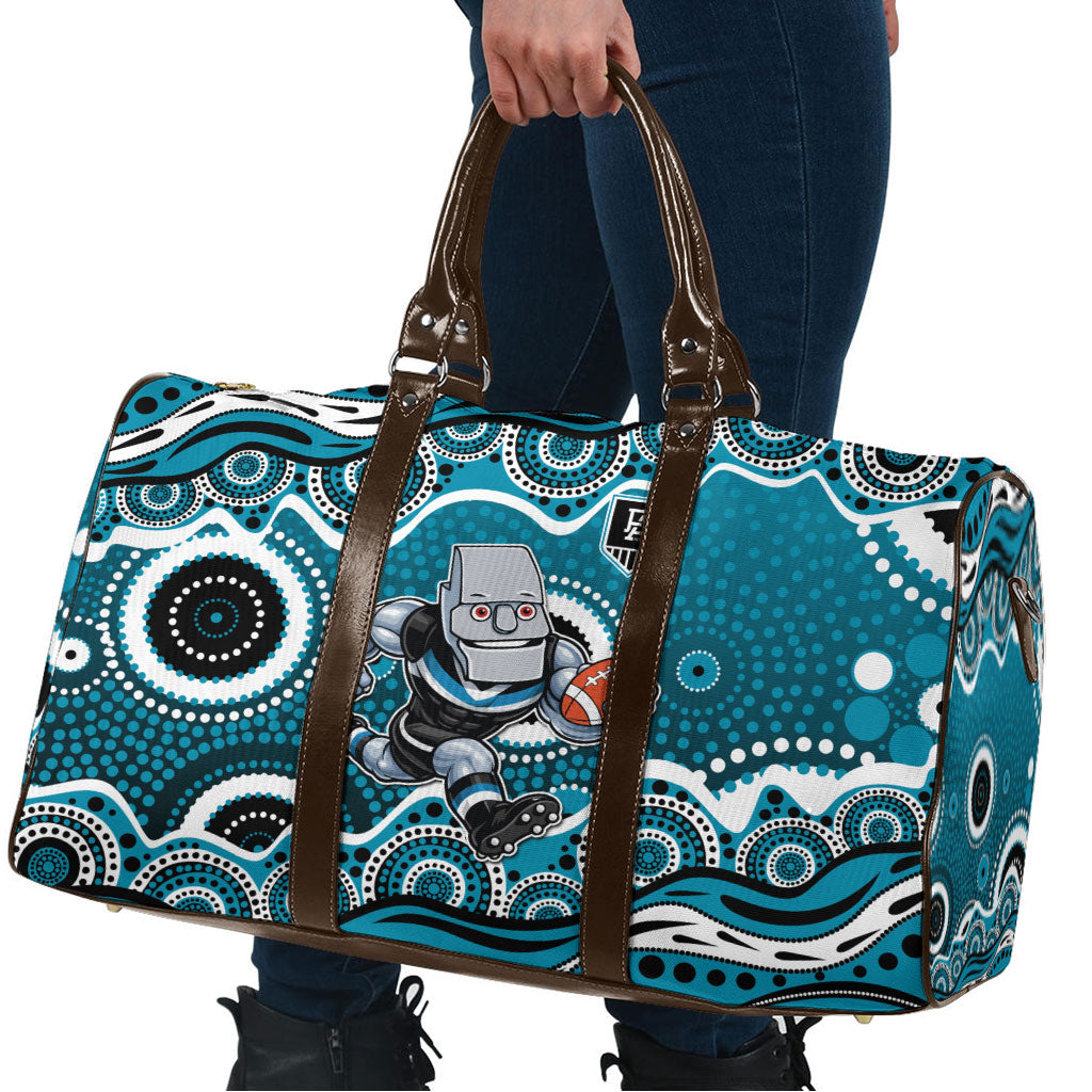 Port Adelaide Power Travel Bag Aboriginal Dot Pattern - Football Mascot Heritage Pride