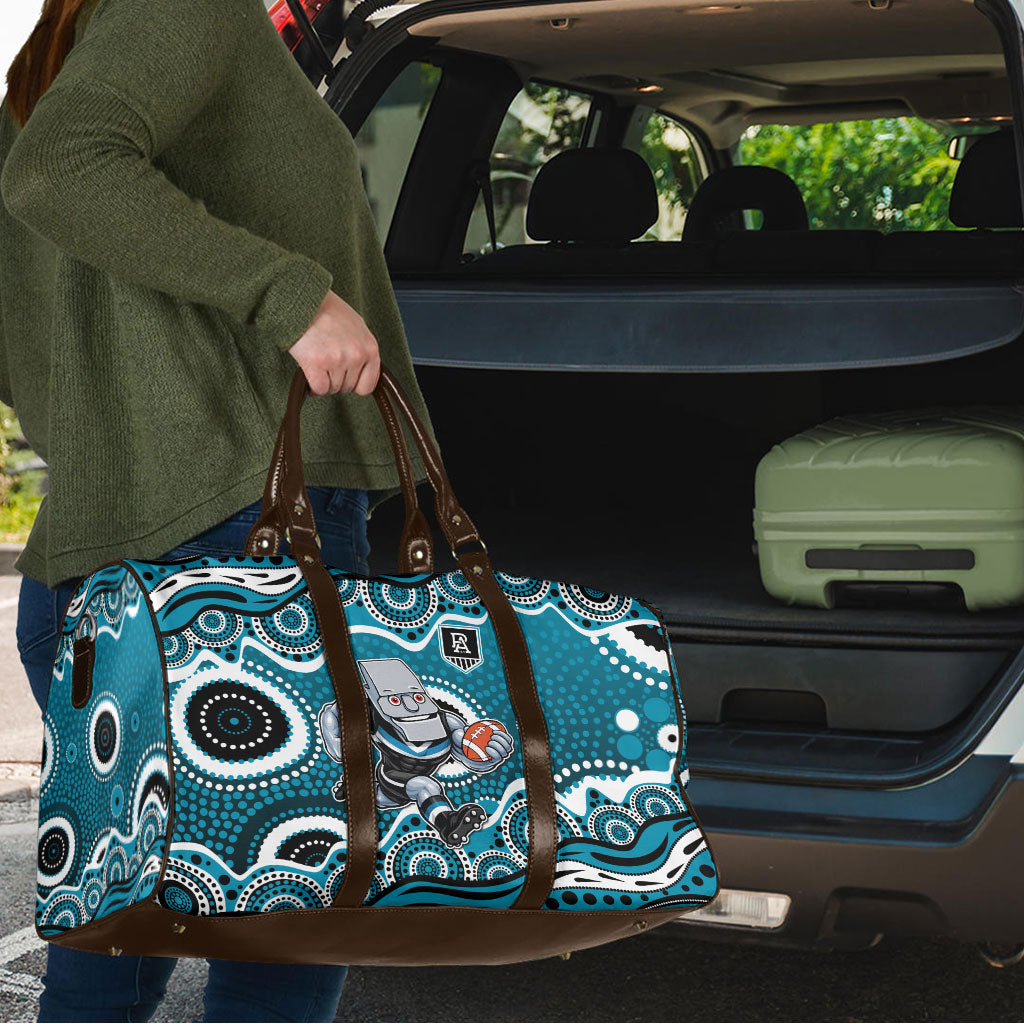 Port Adelaide Power Travel Bag Aboriginal Dot Pattern - Football Mascot Heritage Pride