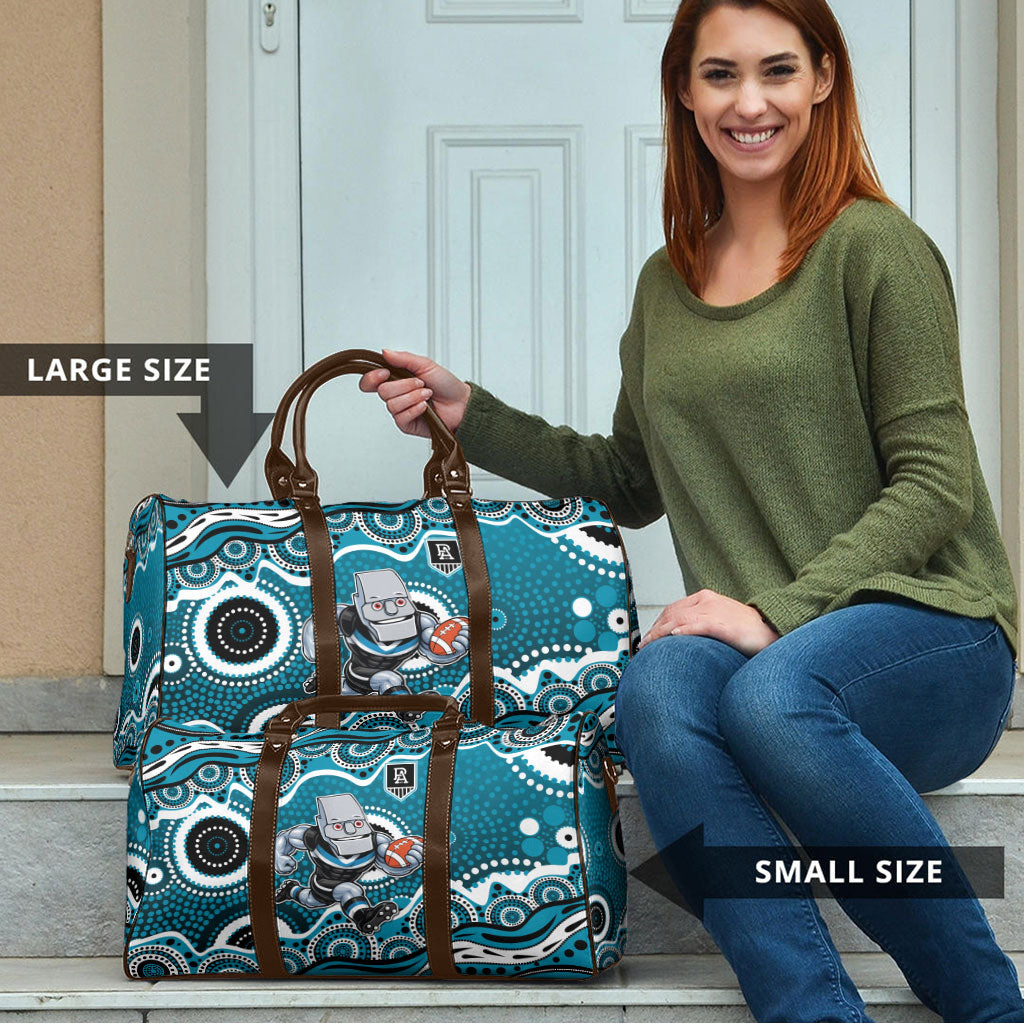 Port Adelaide Power Travel Bag Aboriginal Dot Pattern - Football Mascot Heritage Pride