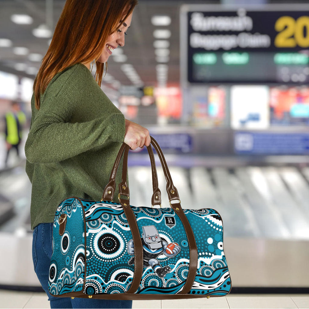 Port Adelaide Power Travel Bag Aboriginal Dot Pattern - Football Mascot Heritage Pride