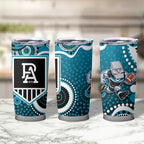 Port Adelaide Power Tumbler Cup Aboriginal Dot Pattern - Football Mascot Heritage Pride