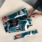 Port Adelaide Power Umbrella Aboriginal Dot Pattern - Football Mascot Heritage Pride