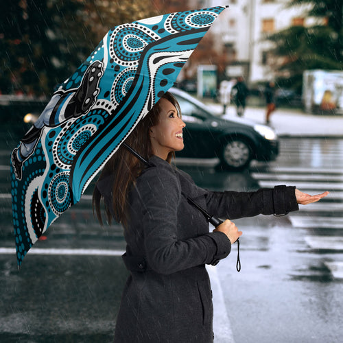 Port Adelaide Power Umbrella Aboriginal Dot Pattern - Football Mascot Heritage Pride