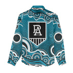 Port Adelaide Power Women Casual Shirt Aboriginal Dot Pattern - Football Mascot Heritage Pride