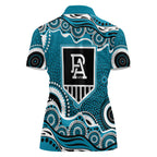 Port Adelaide Power Women Polo Shirt Aboriginal Dot Pattern - Football Mascot Heritage Pride