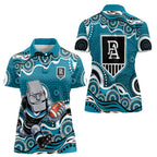 Port Adelaide Power Women Polo Shirt Aboriginal Dot Pattern - Football Mascot Heritage Pride