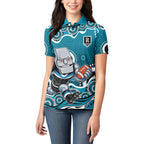 Port Adelaide Power Women Polo Shirt Aboriginal Dot Pattern - Football Mascot Heritage Pride