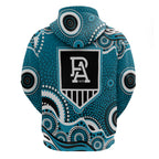 Port Adelaide Power Zip Hoodie Aboriginal Dot Pattern - Football Mascot Heritage Pride