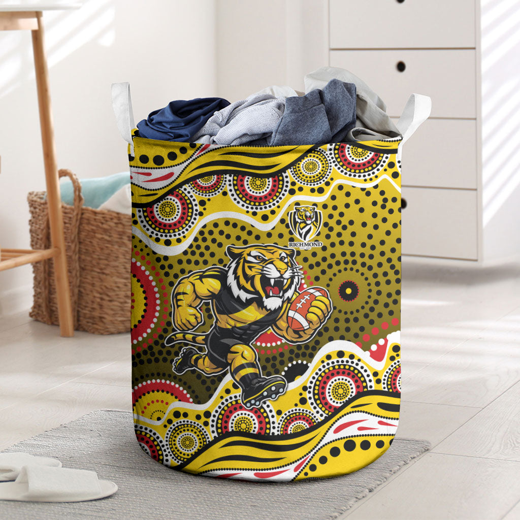 Richmond Tigers Laundry Basket Aboriginal Dot Pattern - Football Mascot Heritage Pride