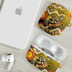 Richmond Tigers AirPods Case Aboriginal Dot Pattern - Football Mascot Heritage Pride
