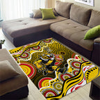 Richmond Tigers Area Rug Aboriginal Dot Pattern - Football Mascot Heritage Pride