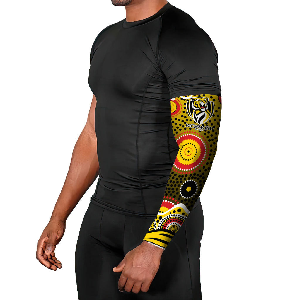 Richmond Tigers Arm Sleeves Aboriginal Dot Pattern - Football Mascot Heritage Pride