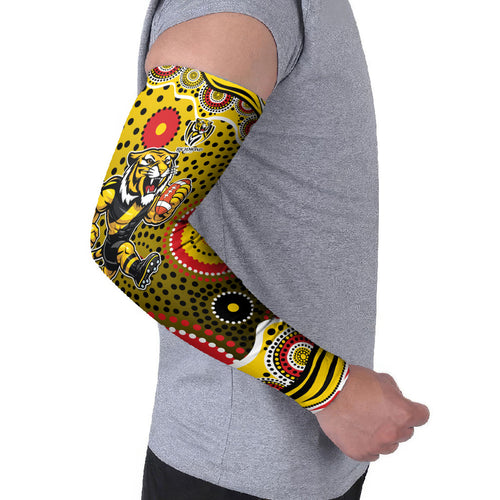 Richmond Tigers Arm Sleeves Aboriginal Dot Pattern - Football Mascot Heritage Pride