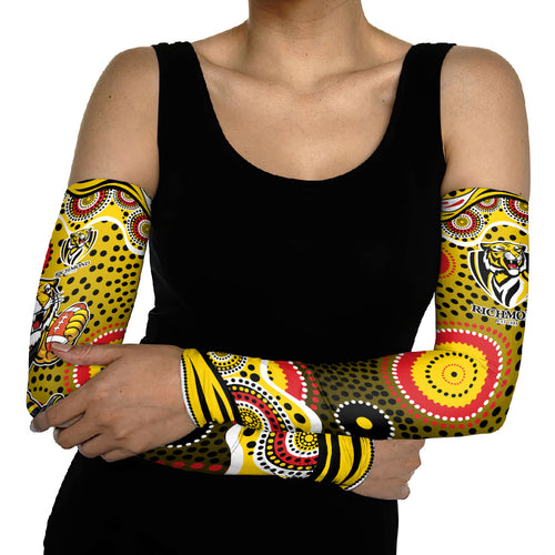 Richmond Tigers Arm Sleeves Aboriginal Dot Pattern - Football Mascot Heritage Pride