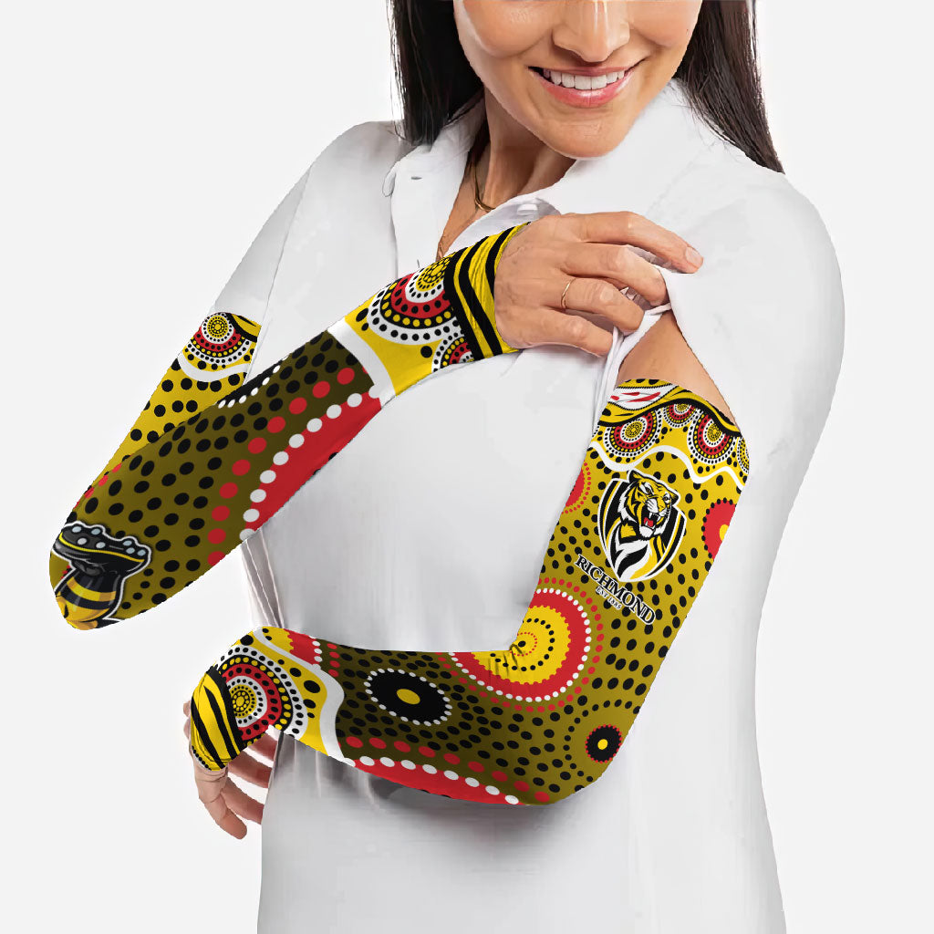 Richmond Tigers Arm Sleeves Aboriginal Dot Pattern - Football Mascot Heritage Pride