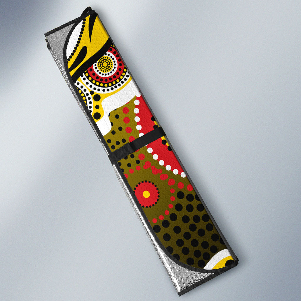 Richmond Tigers Auto Sun Shade Aboriginal Dot Pattern - Football Mascot Heritage Pride
