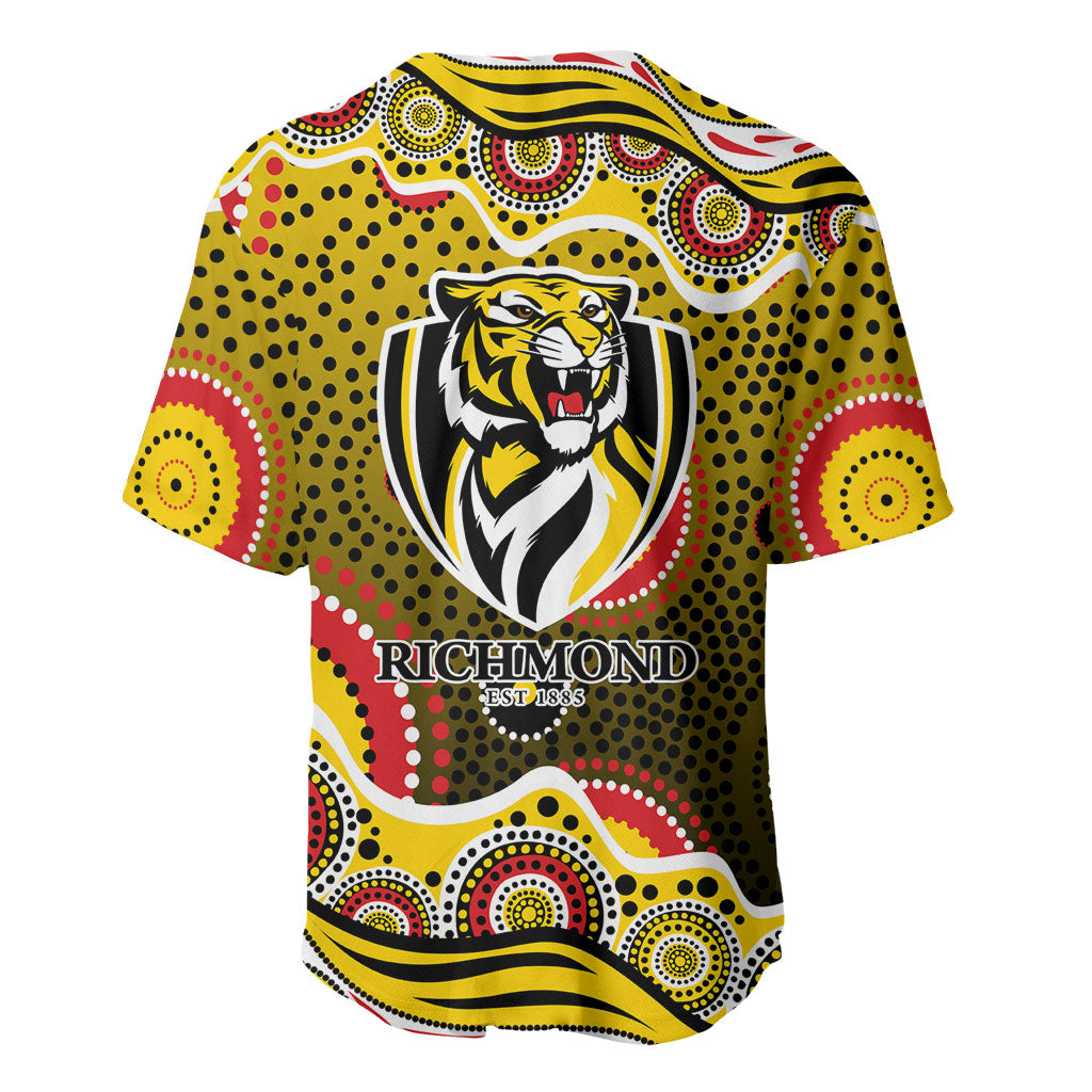 Richmond Tigers Baseball Jersey Aboriginal Dot Pattern - Football Mascot Heritage Pride