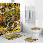 Richmond Tigers Bathroom Set Aboriginal Dot Pattern - Football Mascot Heritage Pride