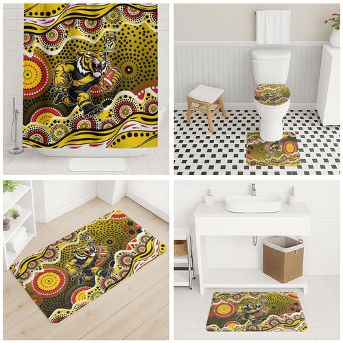Richmond Tigers Bathroom Set Aboriginal Dot Pattern - Football Mascot Heritage Pride