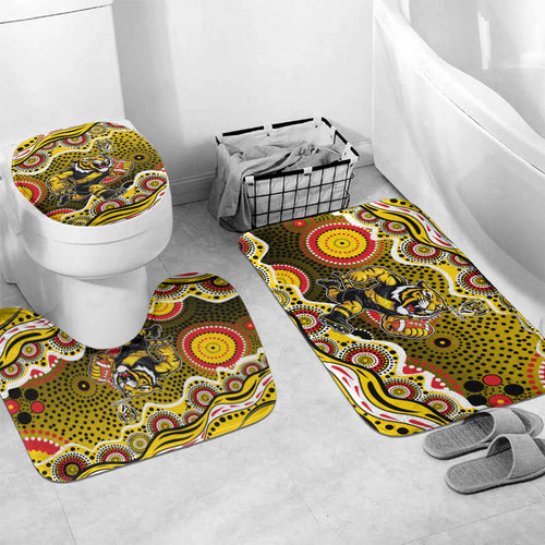 Richmond Tigers Bathroom Set Aboriginal Dot Pattern - Football Mascot Heritage Pride