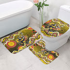 Richmond Tigers Bathroom Set Aboriginal Dot Pattern - Football Mascot Heritage Pride
