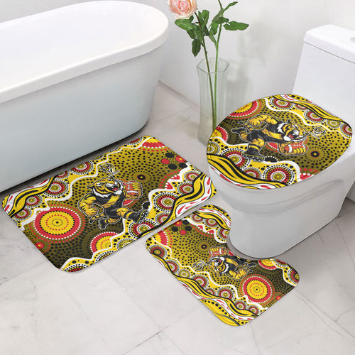 Richmond Tigers Bathroom Set Aboriginal Dot Pattern - Football Mascot Heritage Pride