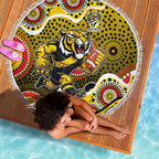 Richmond Tigers Beach Blanket Aboriginal Dot Pattern - Football Mascot Heritage Pride