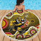 Richmond Tigers Beach Blanket Aboriginal Dot Pattern - Football Mascot Heritage Pride