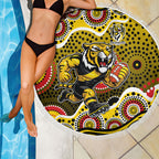 Richmond Tigers Beach Blanket Aboriginal Dot Pattern - Football Mascot Heritage Pride