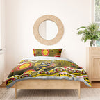Richmond Tigers Bedding Set Aboriginal Dot Pattern - Football Mascot Heritage Pride