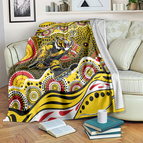 Richmond Tigers Blanket Aboriginal Dot Pattern - Football Mascot Heritage Pride