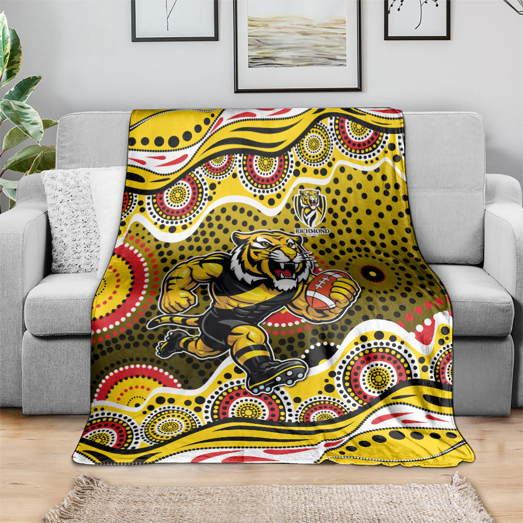 Richmond Tigers Blanket Aboriginal Dot Pattern - Football Mascot Heritage Pride