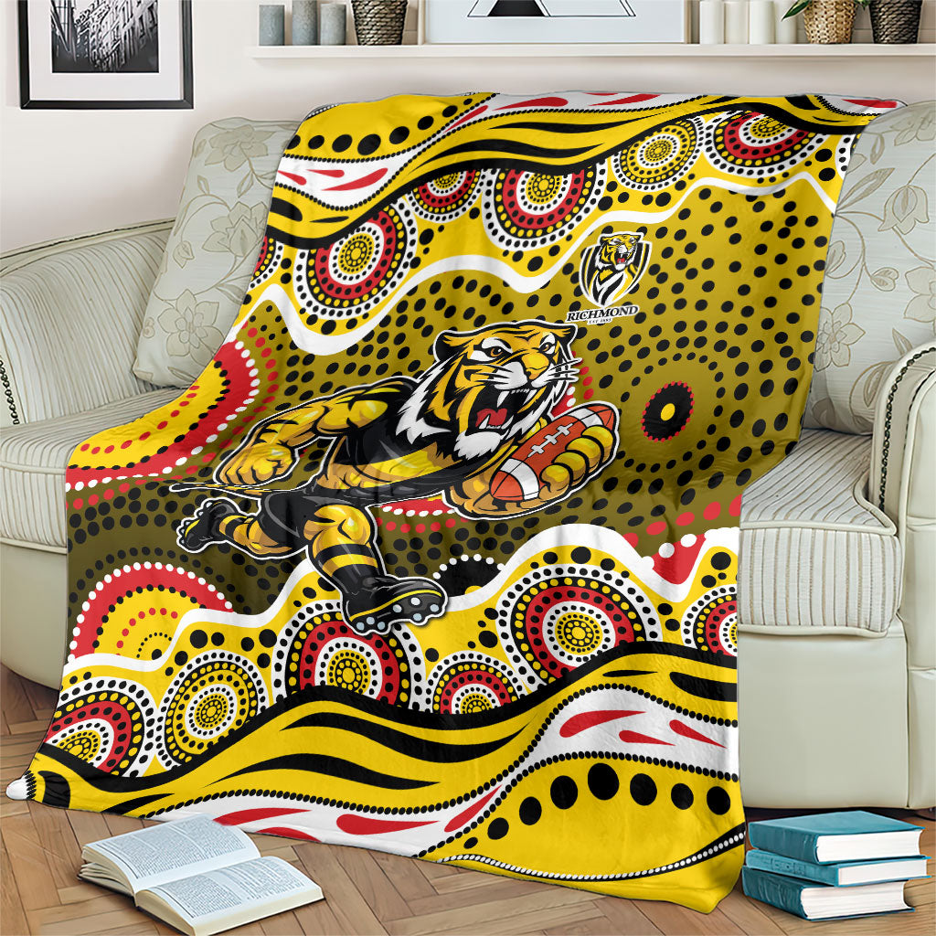 Richmond Tigers Blanket Aboriginal Dot Pattern - Football Mascot Heritage Pride