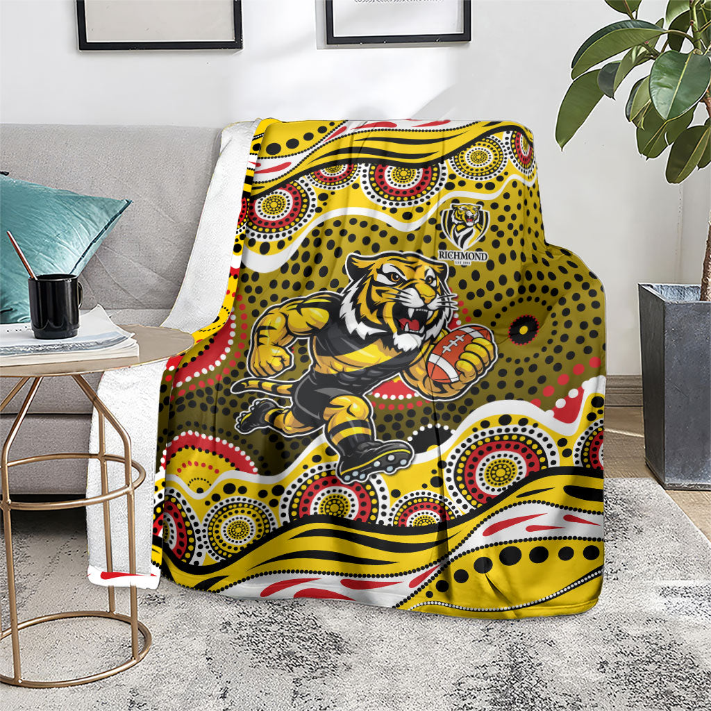 Richmond Tigers Blanket Aboriginal Dot Pattern - Football Mascot Heritage Pride