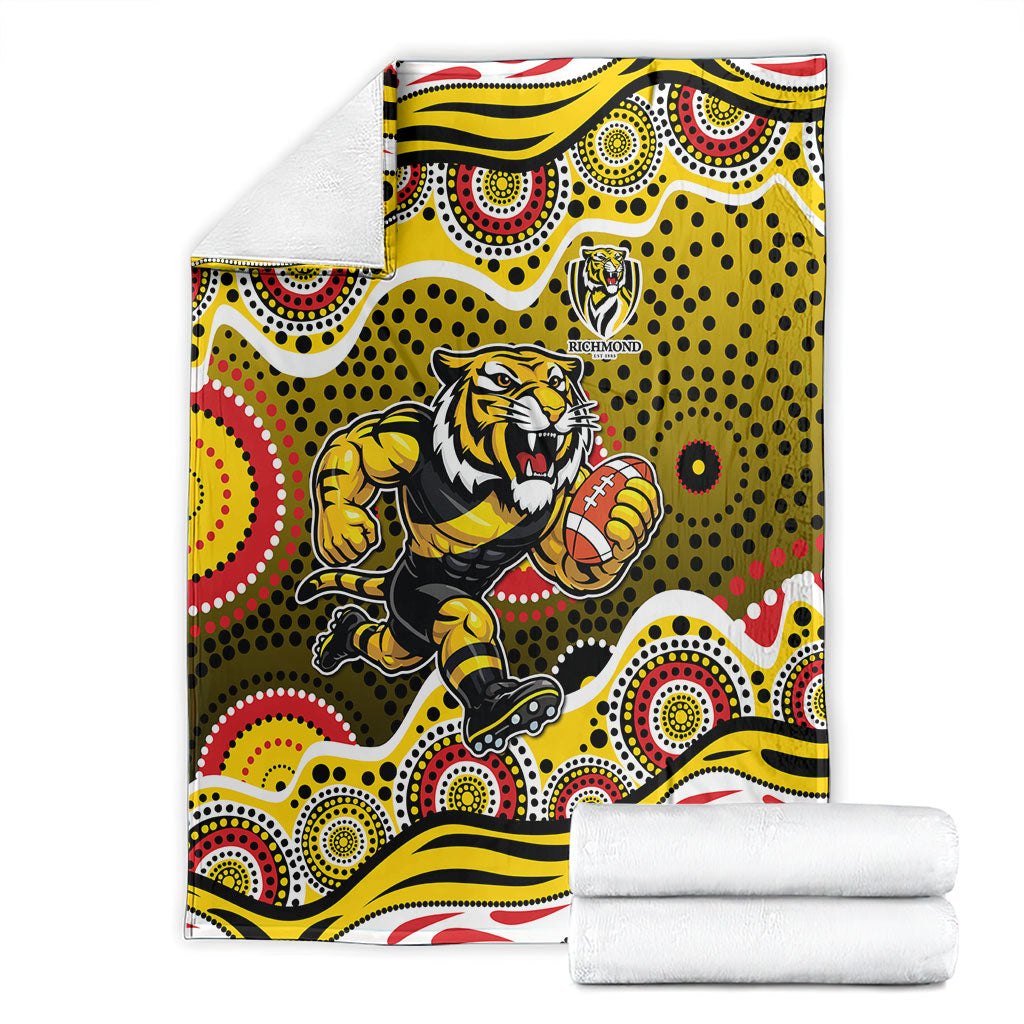 Richmond Tigers Blanket Aboriginal Dot Pattern - Football Mascot Heritage Pride
