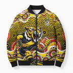 Richmond Tigers Bomber Puffer Jacket Aboriginal Dot Pattern - Football Mascot Heritage Pride