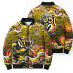 Richmond Tigers Bomber Puffer Jacket Aboriginal Dot Pattern - Football Mascot Heritage Pride