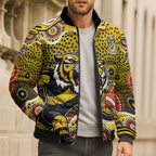Richmond Tigers Bomber Puffer Jacket Aboriginal Dot Pattern - Football Mascot Heritage Pride