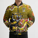 Richmond Tigers Bomber Puffer Jacket Aboriginal Dot Pattern - Football Mascot Heritage Pride