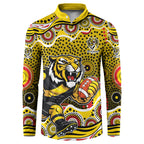 Richmond Tigers Button Sweatshirt Aboriginal Dot Pattern - Football Mascot Heritage Pride