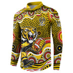 Richmond Tigers Button Sweatshirt Aboriginal Dot Pattern - Football Mascot Heritage Pride
