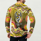 Richmond Tigers Button Sweatshirt Aboriginal Dot Pattern - Football Mascot Heritage Pride